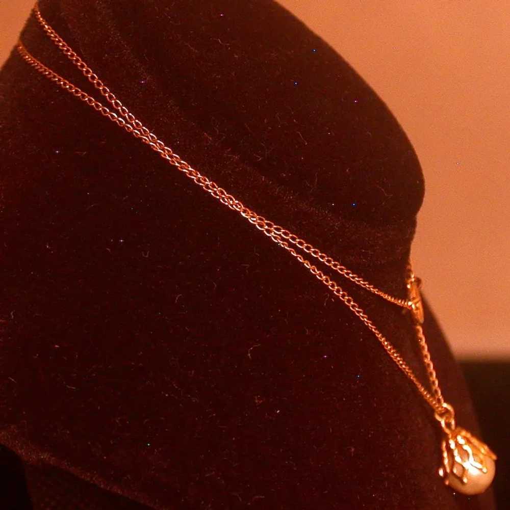 12K Gold Filled & Cultured Pearl Pendant Necklace - image 6