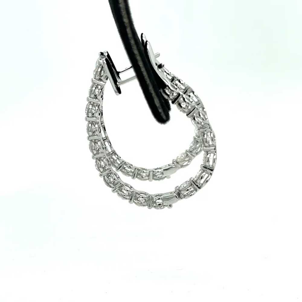 Natural Diamond Inside Out Hoop Earrings in 18kt … - image 3