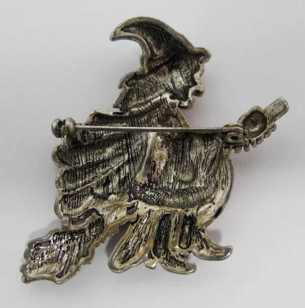 Halloween Witch on Broomstick Brooch - image 3