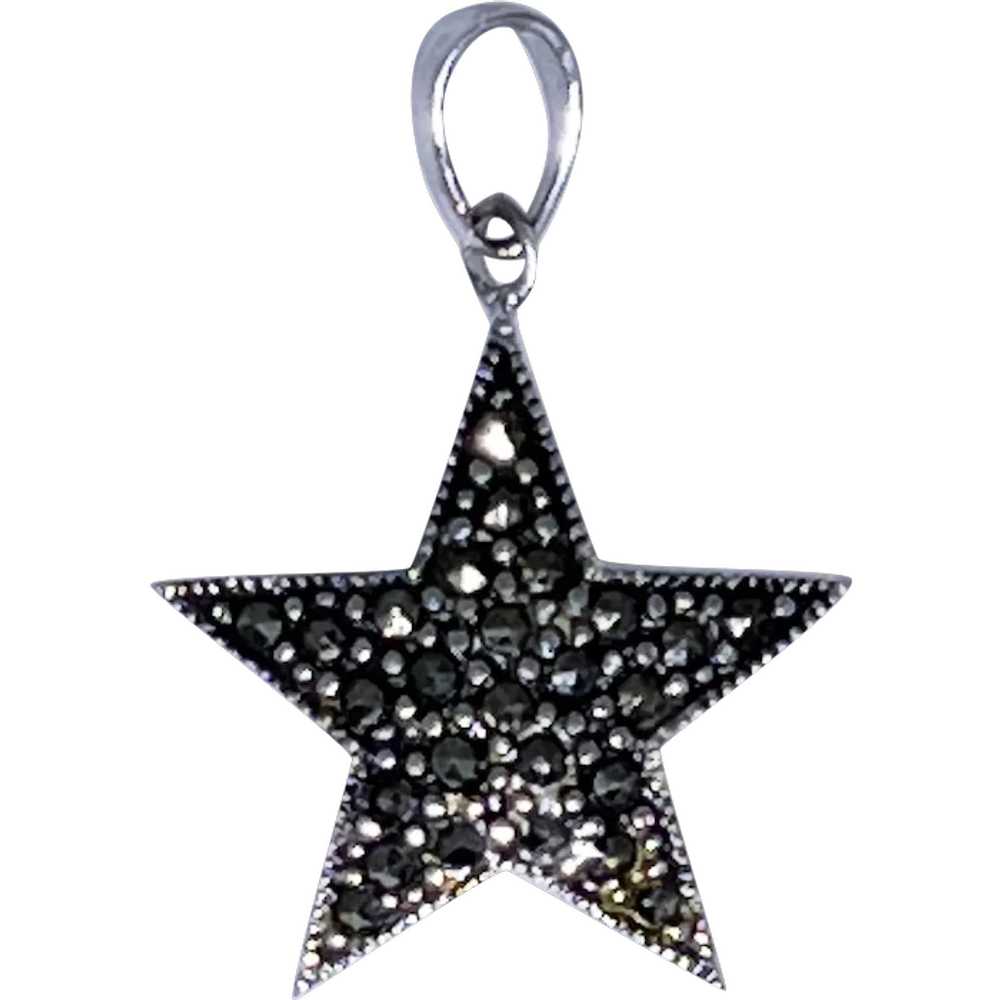 Sterling Silver Marcasite star pendant - image 1