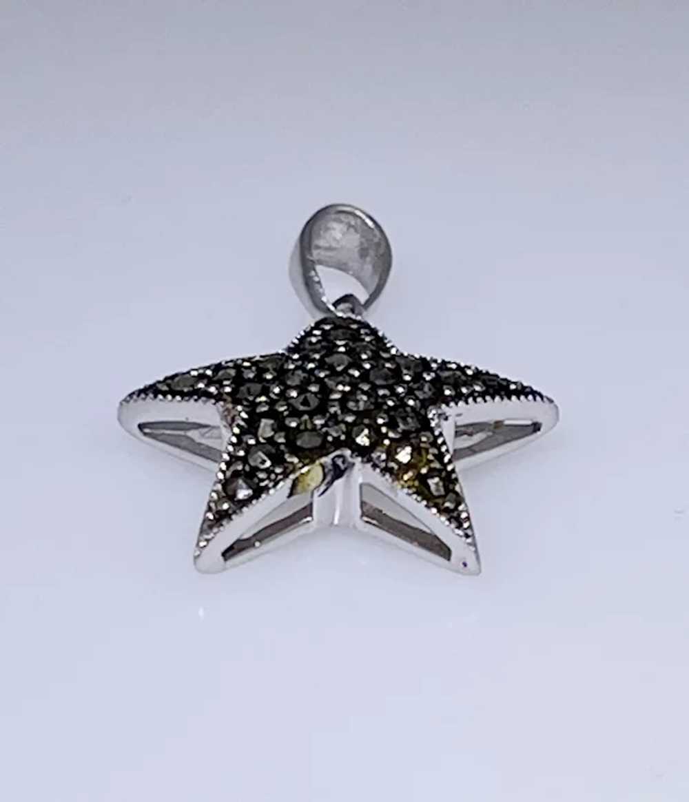 Sterling Silver Marcasite star pendant - image 2