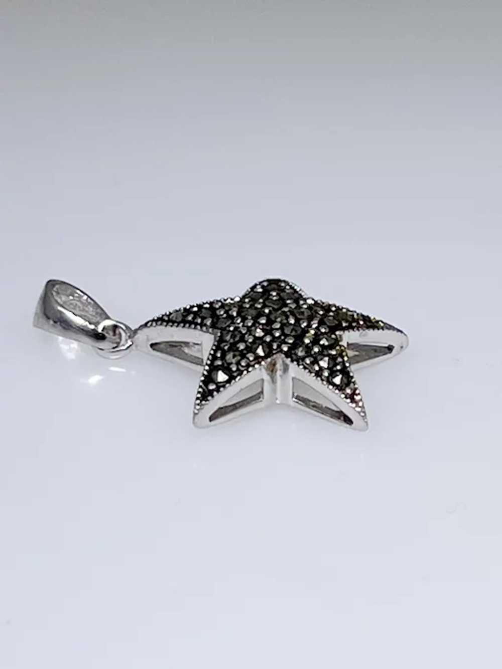 Sterling Silver Marcasite star pendant - image 3