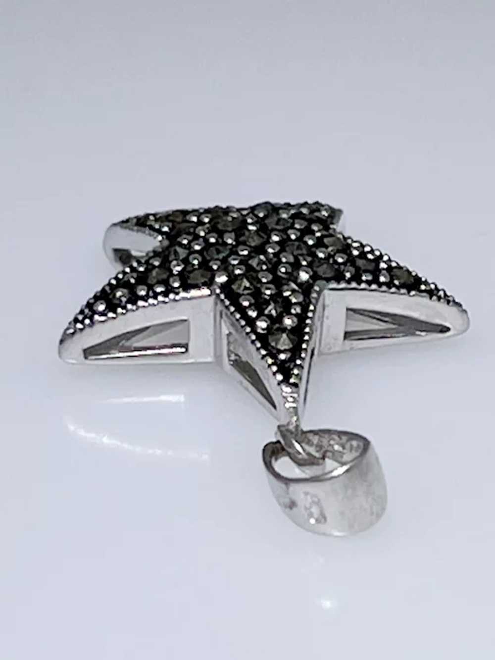 Sterling Silver Marcasite star pendant - image 4