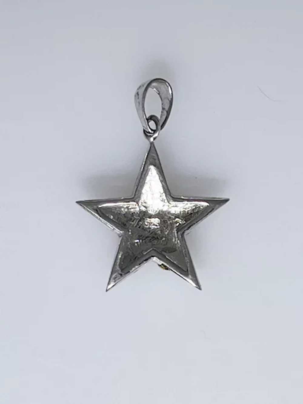 Sterling Silver Marcasite star pendant - image 8