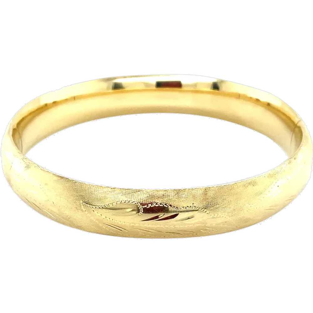 14K Yellow Gold Bangle Bracelet - image 1