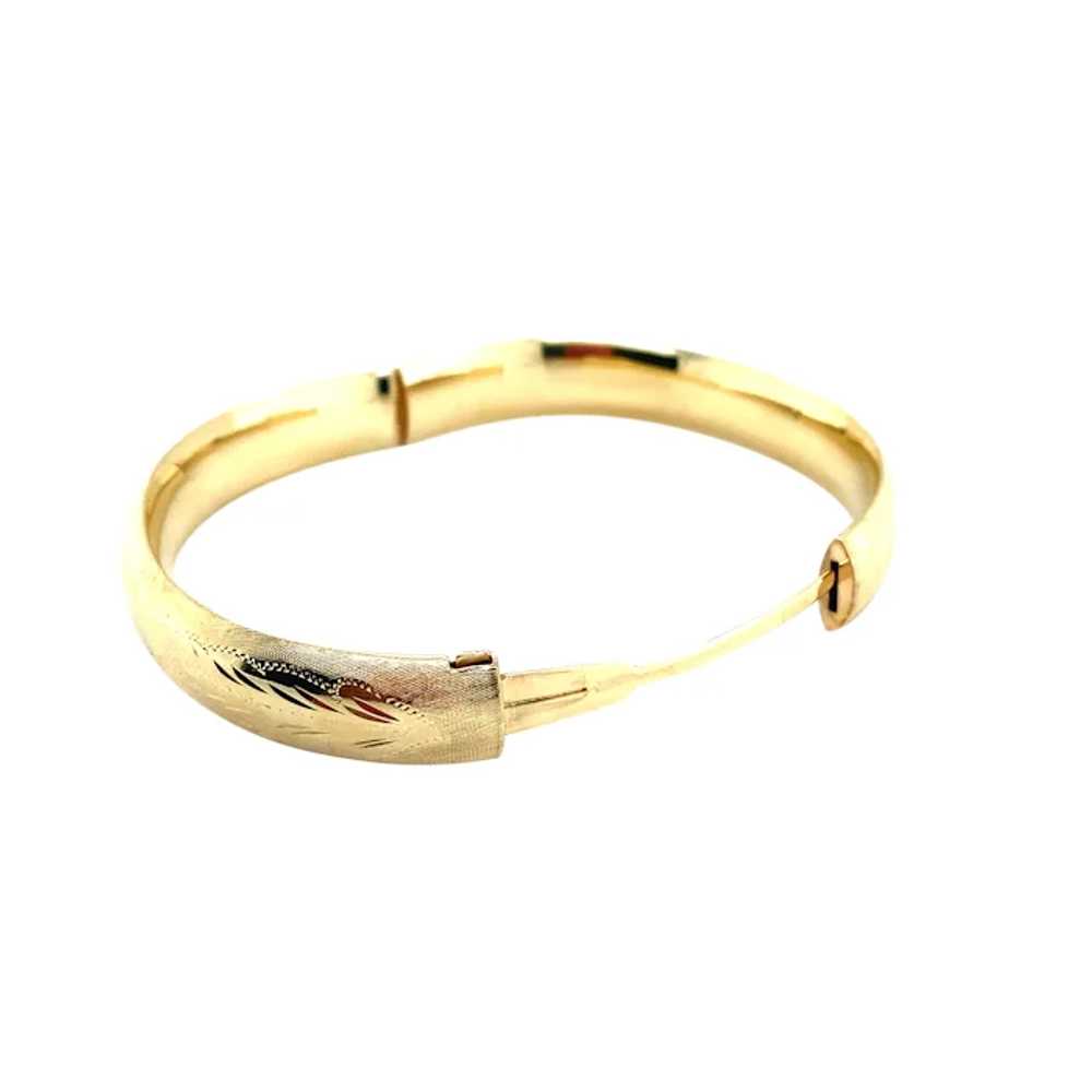 14K Yellow Gold Bangle Bracelet - image 2