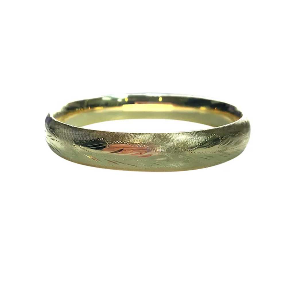 14K Yellow Gold Bangle Bracelet - image 3