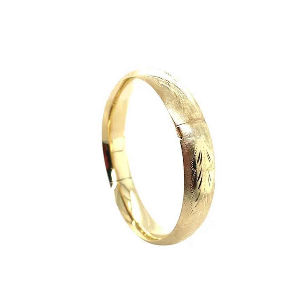 14K Yellow Gold Bangle Bracelet - image 4