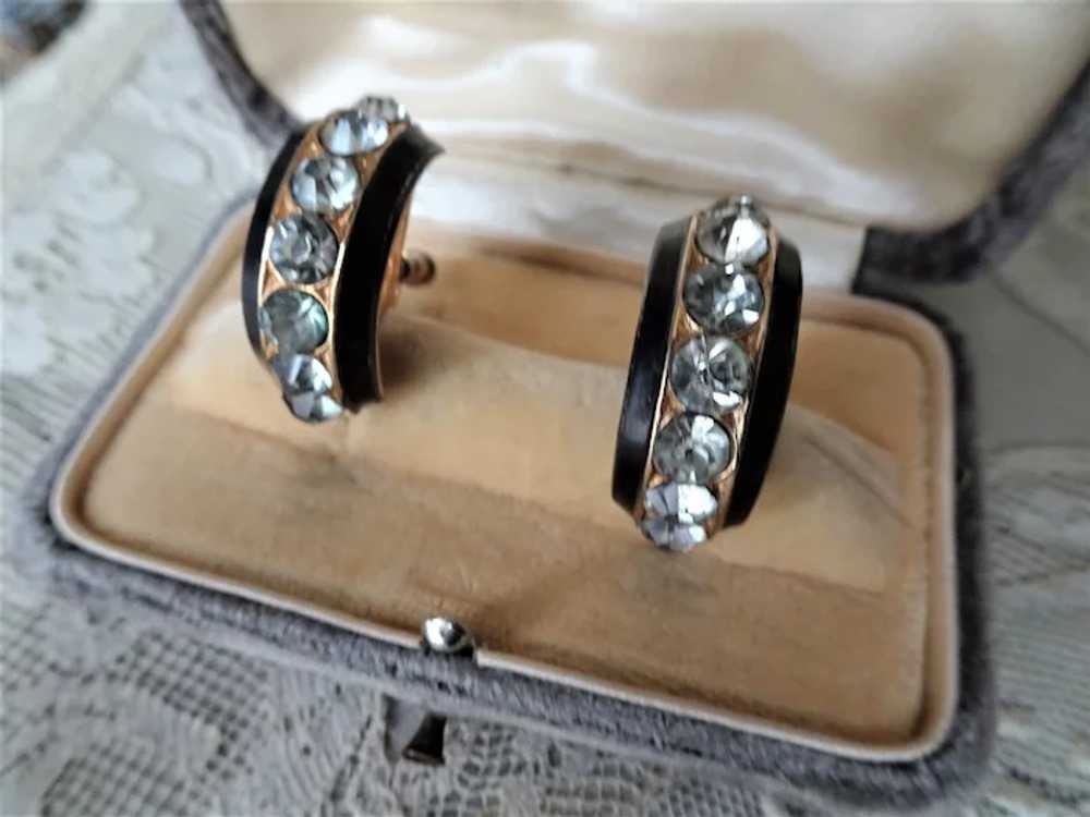BEAUTIFUL 1950s CORO Earrings,Sparkling Glass and… - image 2