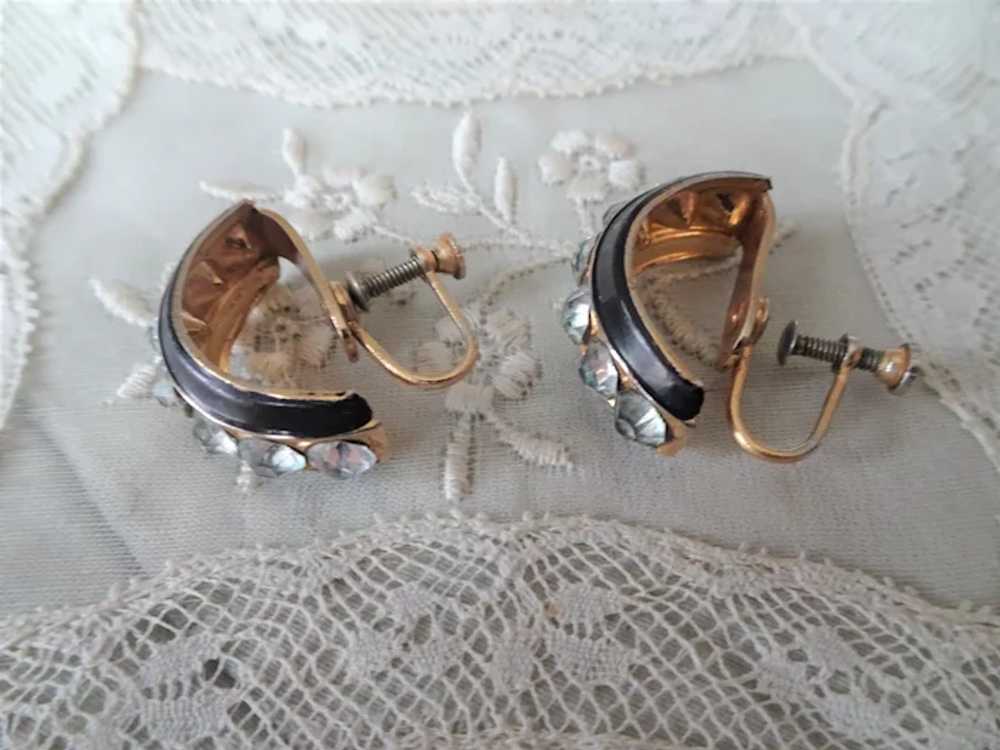 BEAUTIFUL 1950s CORO Earrings,Sparkling Glass and… - image 3