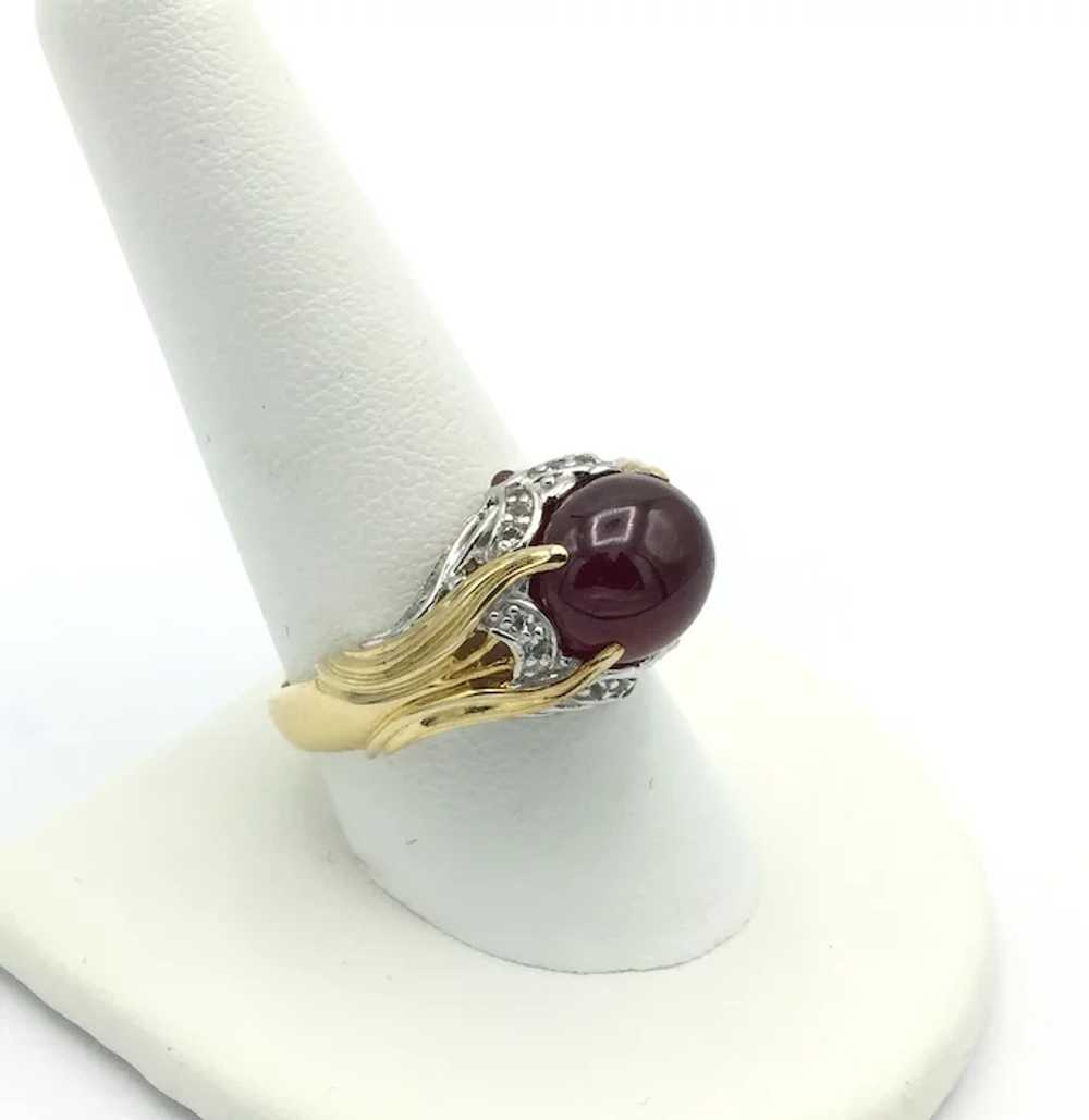 Cabochon Ruby Ring - Sterling Silver - image 2