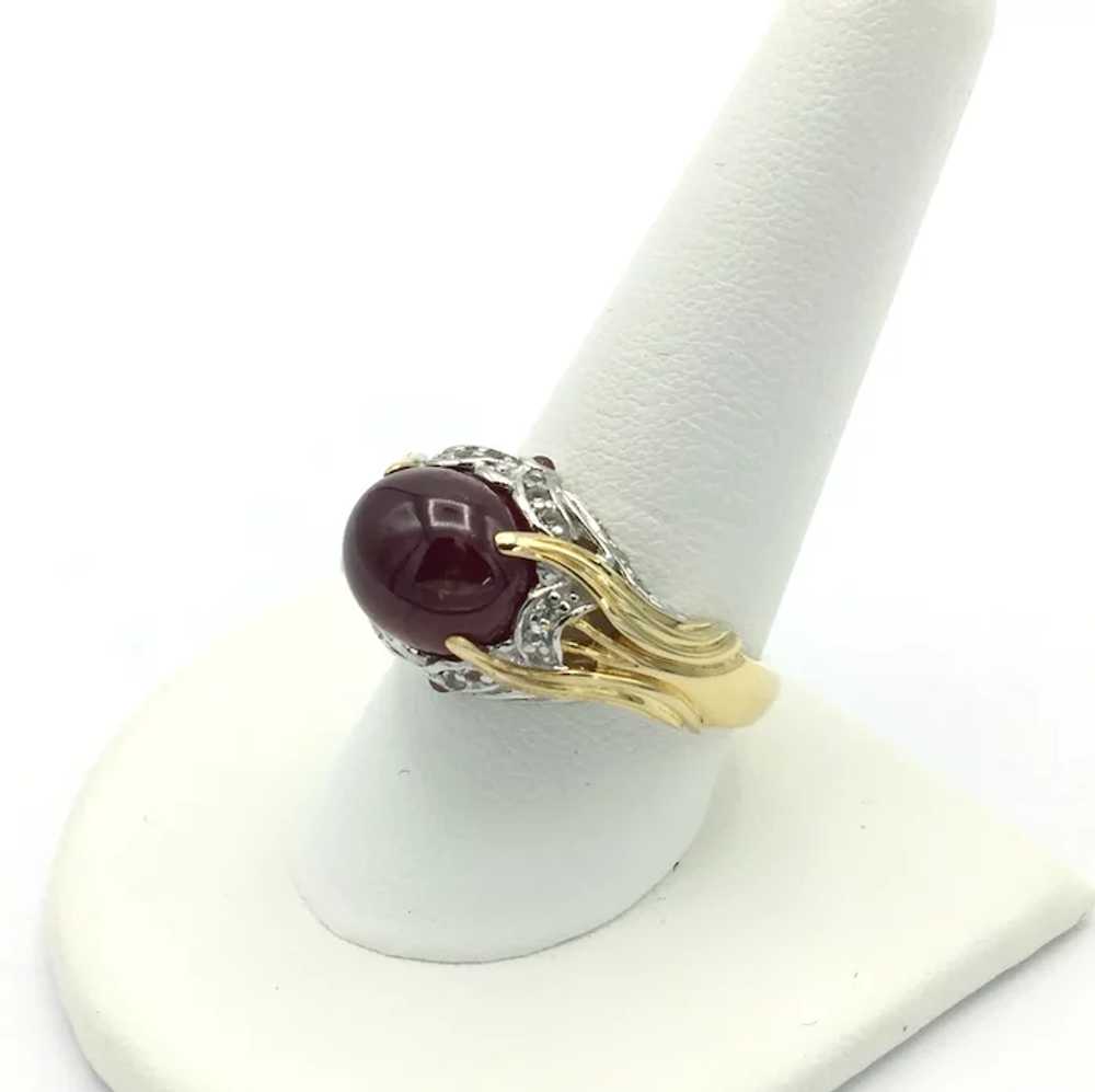 Cabochon Ruby Ring - Sterling Silver - image 3