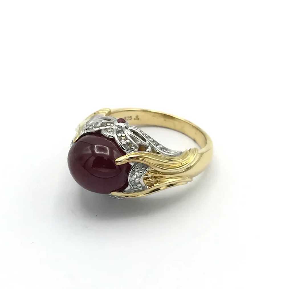 Cabochon Ruby Ring - Sterling Silver - image 6