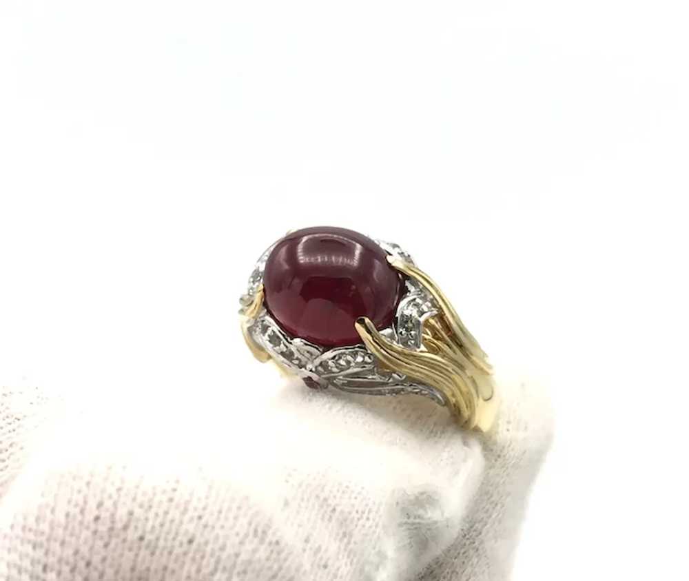 Cabochon Ruby Ring - Sterling Silver - image 9