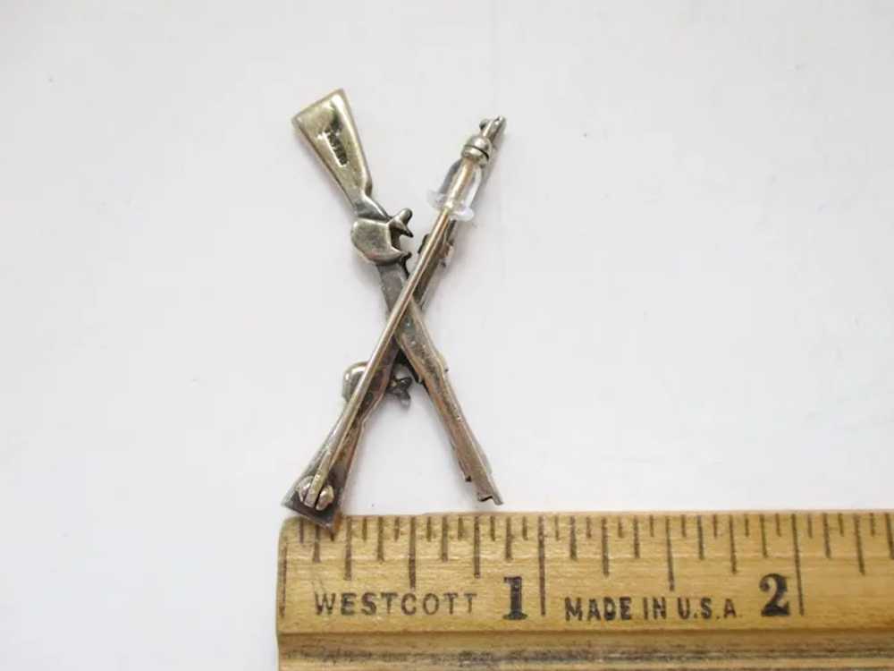 WWII Trifari Sterling Brooch Military Rifle Pin - image 11