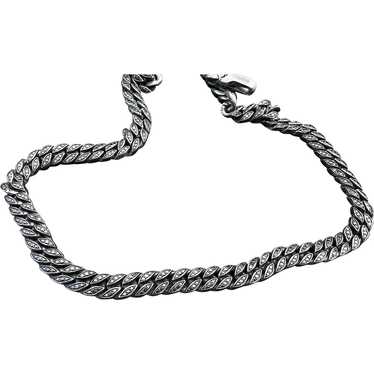 David Yurman Silver and Black Diamond Choker - image 1