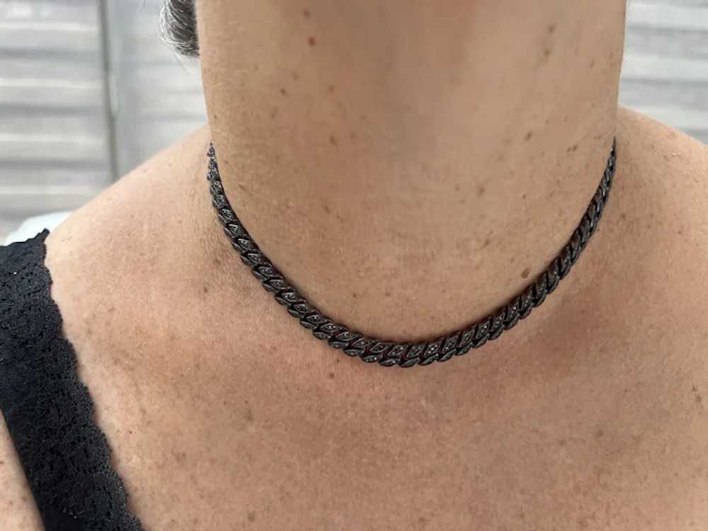 David Yurman Silver and Black Diamond Choker - image 6