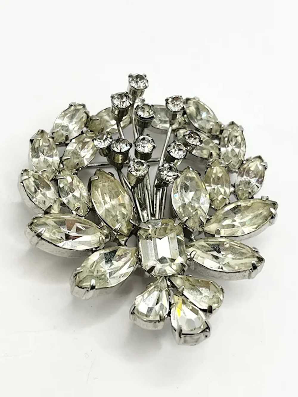 Vintage Signed Weiss Rhinestone Brooch pin - image 3