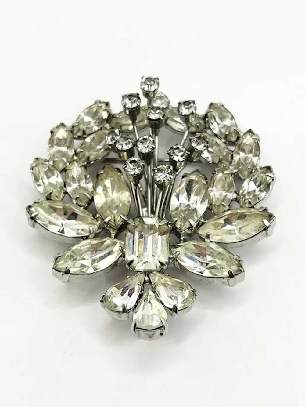 Vintage Signed Weiss Rhinestone Brooch pin - image 4
