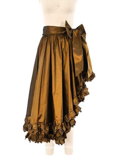 Yves Saint Laurent Ruffle Trimmed Taffeta Skirt