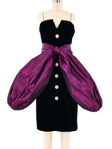 Yves Saint Laurent Bow Accented Velvet Dress