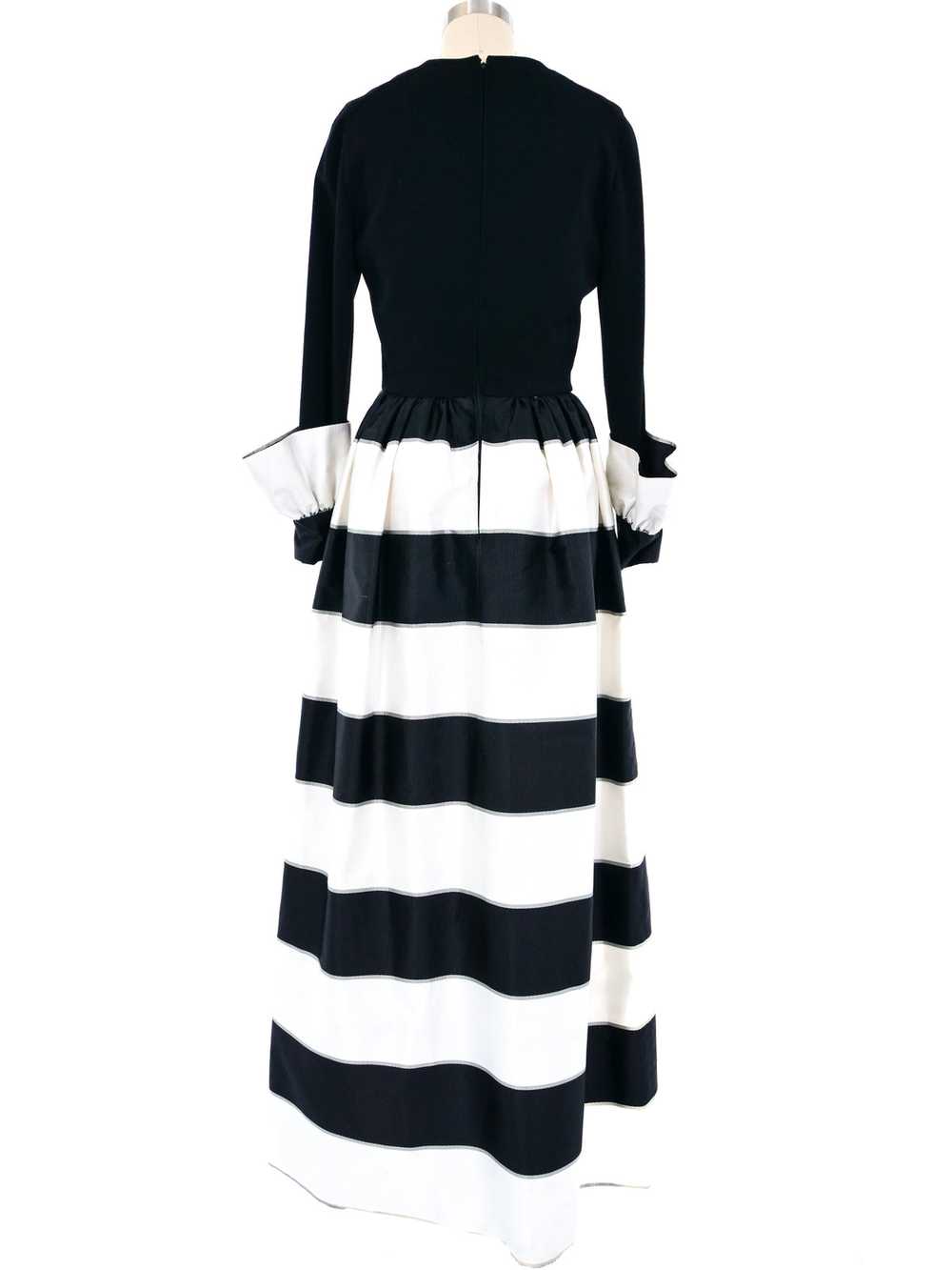 Pauline Trigere Black and White Striped Gown - image 3