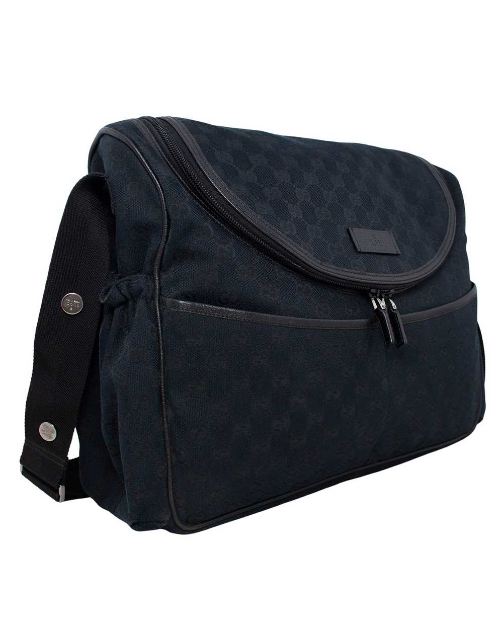 Gucci Black Monogram Canvas Diaper Bag - image 1