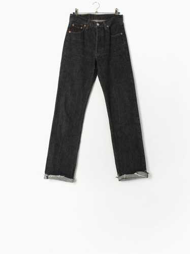 90s vintage Levis 501 jeans USA made black grey wi