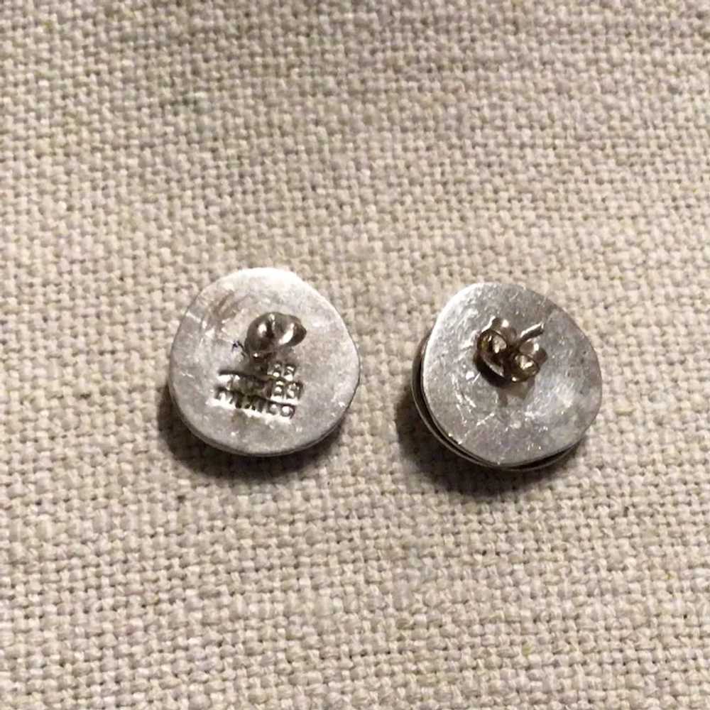 Sterling Silver Mexican Pierced Earrings - image 4