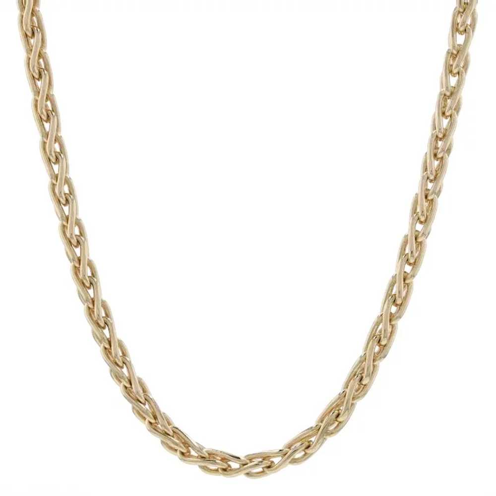 Yellow Gold Wheat Chain Necklace 18 3/4" - 14k - image 2