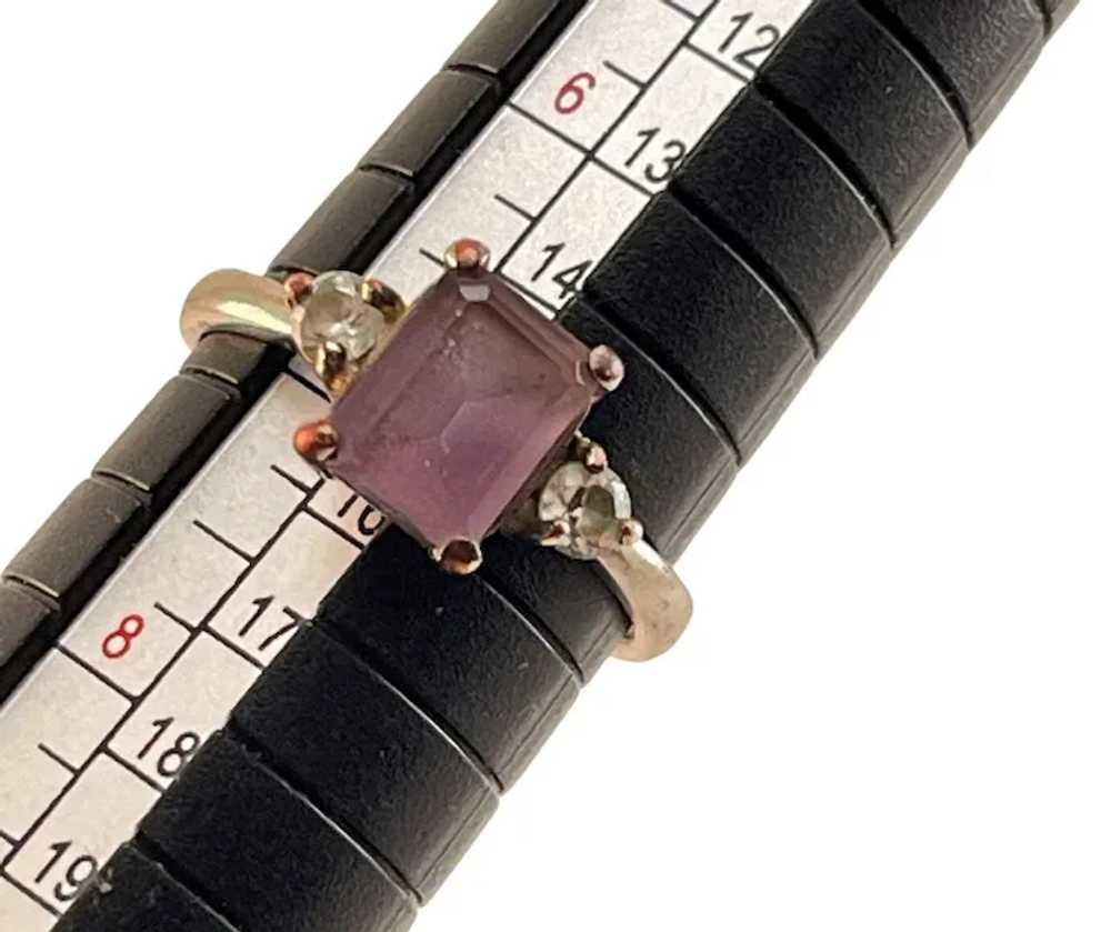 Sterling, Amethyst and Rhinestone Ring - image 3
