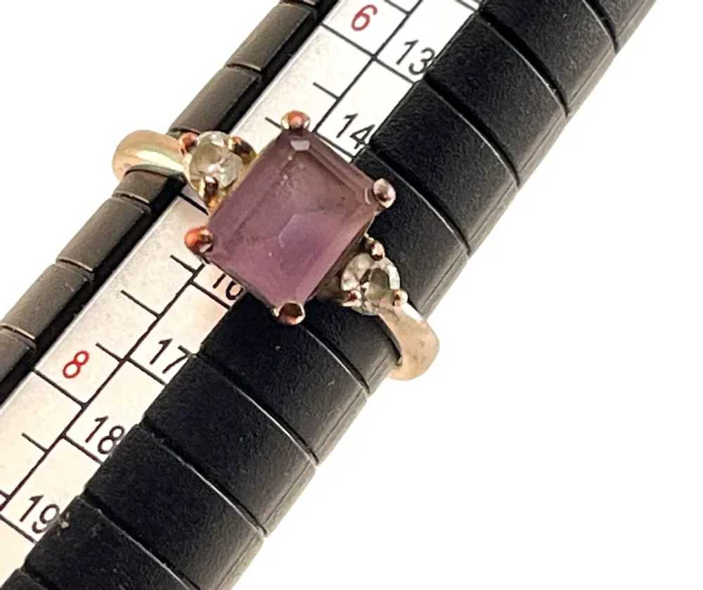 Sterling, Amethyst and Rhinestone Ring - image 5