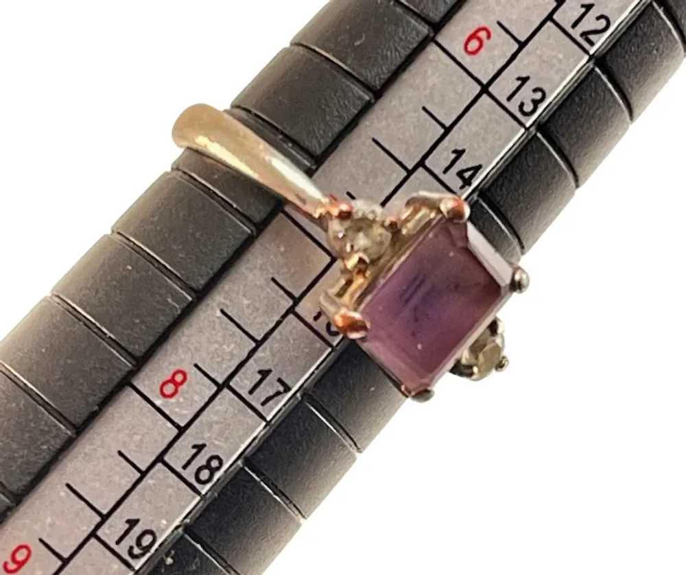 Sterling, Amethyst and Rhinestone Ring - image 6