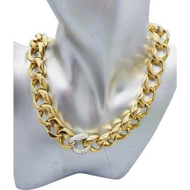 Factory Vintage Ciner Gold Plated Chunky Curb Link Necklace