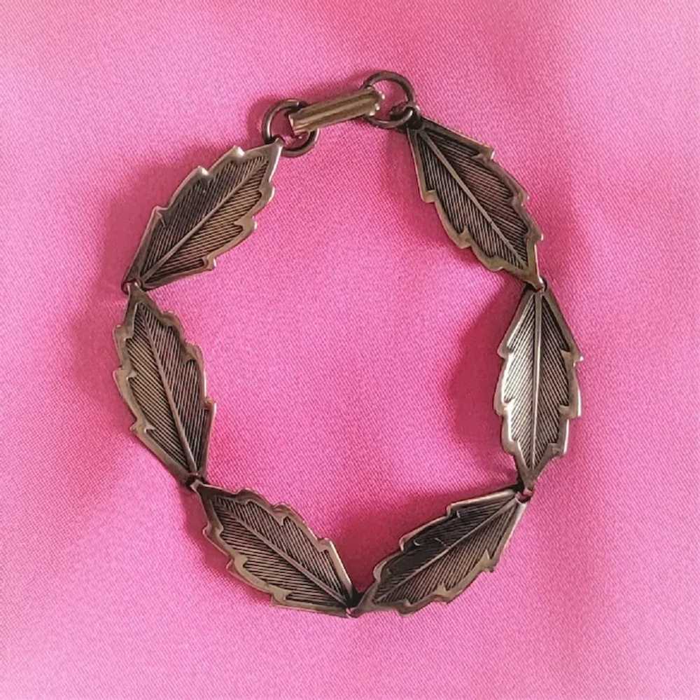 Solid Copper Leaf Link Bracelet - image 2