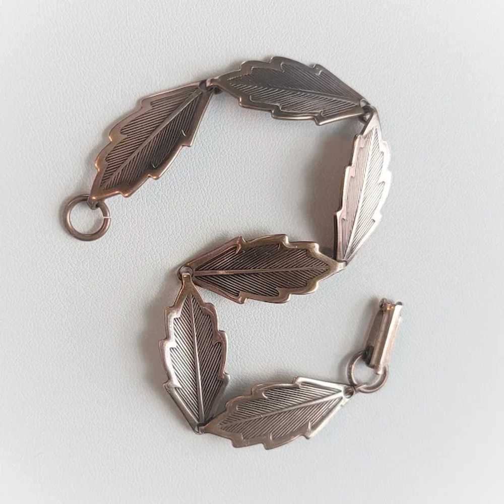 Solid Copper Leaf Link Bracelet - image 3