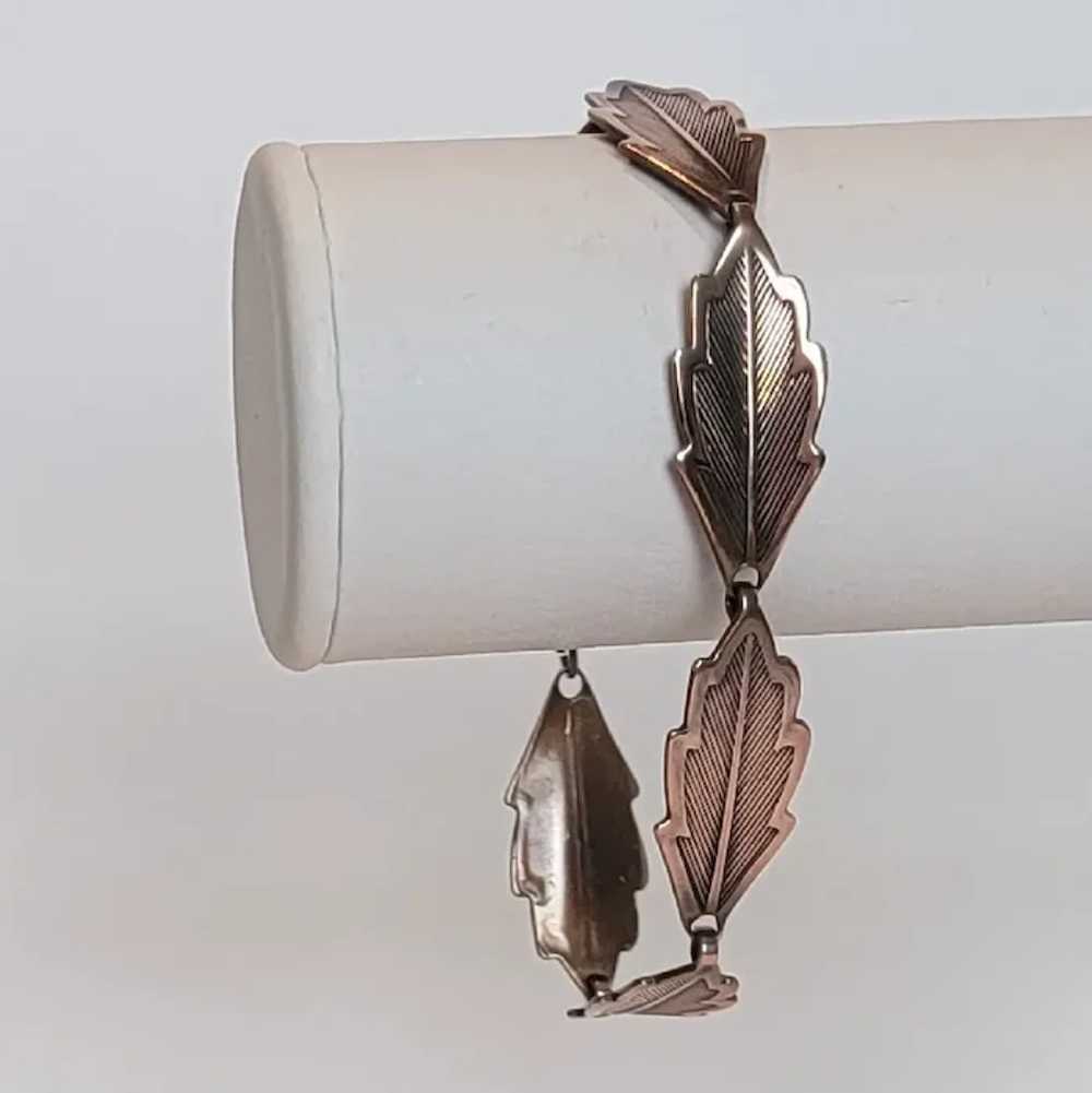 Solid Copper Leaf Link Bracelet - image 5