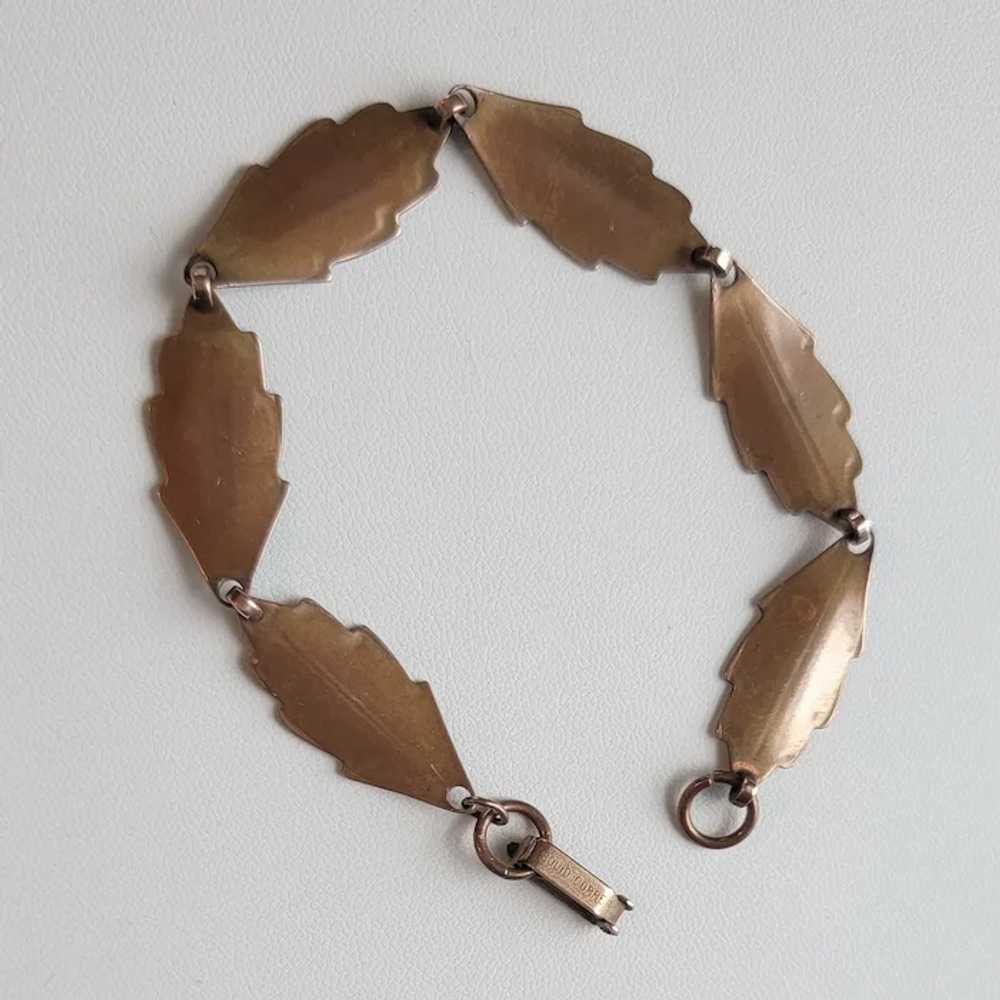 Solid Copper Leaf Link Bracelet - image 7