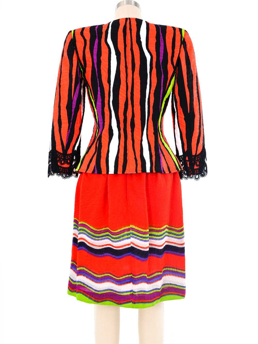 Christian Lacroix Abstract Striped Skirt Suit - image 4