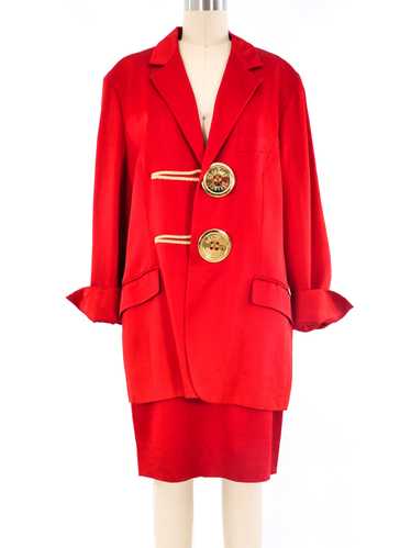 Moschino Oversized Button Satin Suit