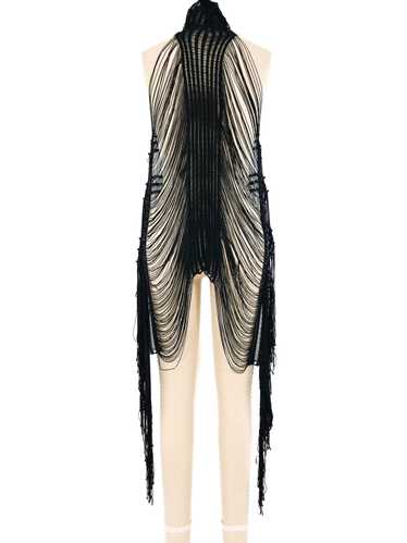 Mondi Black Woven Fringed Vest