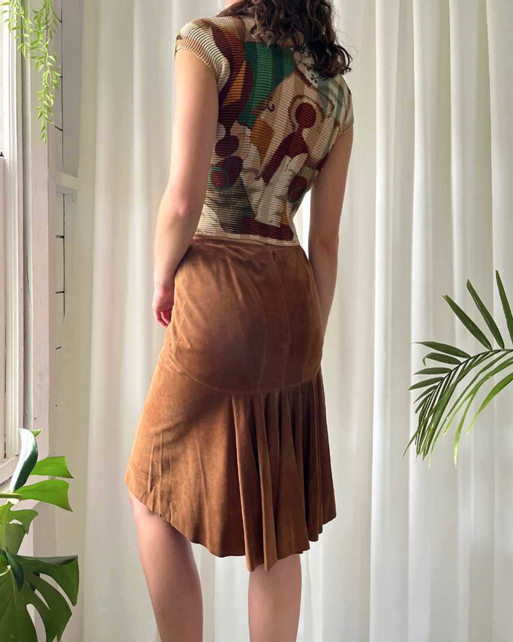 90s Alaia Brown Suede Skirt - image 1