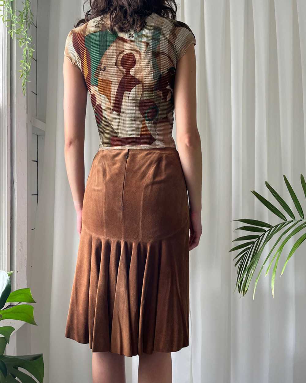 90s Alaia Brown Suede Skirt - image 4