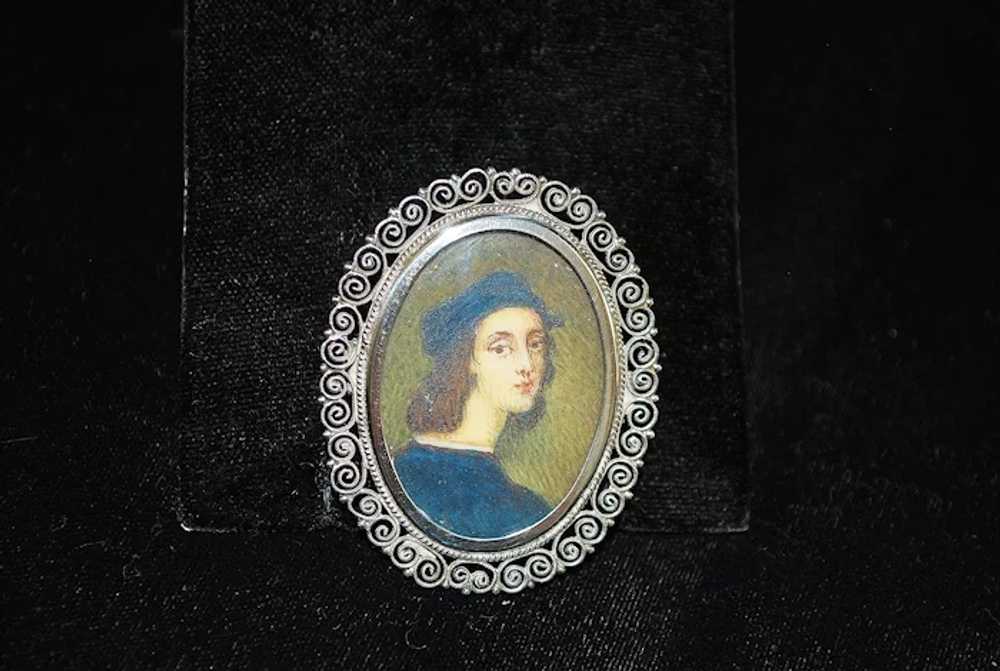 Italian 800 Silver "Raphael" Brooch - image 2