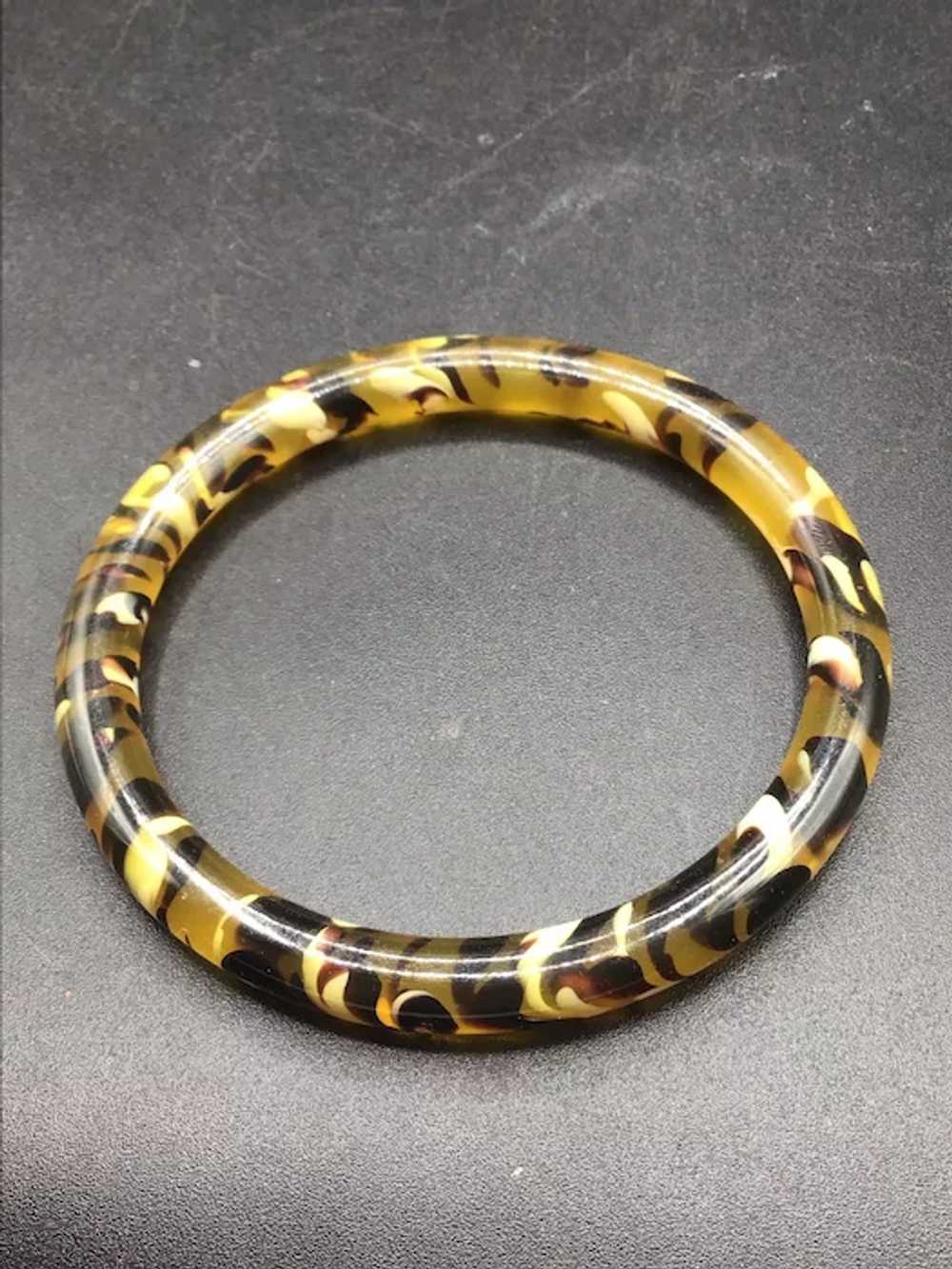 Vintage Animal Print Plastic Bangle Bracelet Tige… - image 2