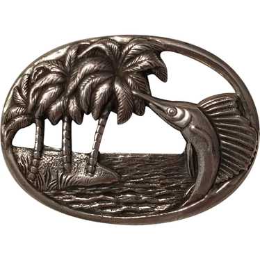 Sterling tropical palm trees swordfish tourist Br… - image 1