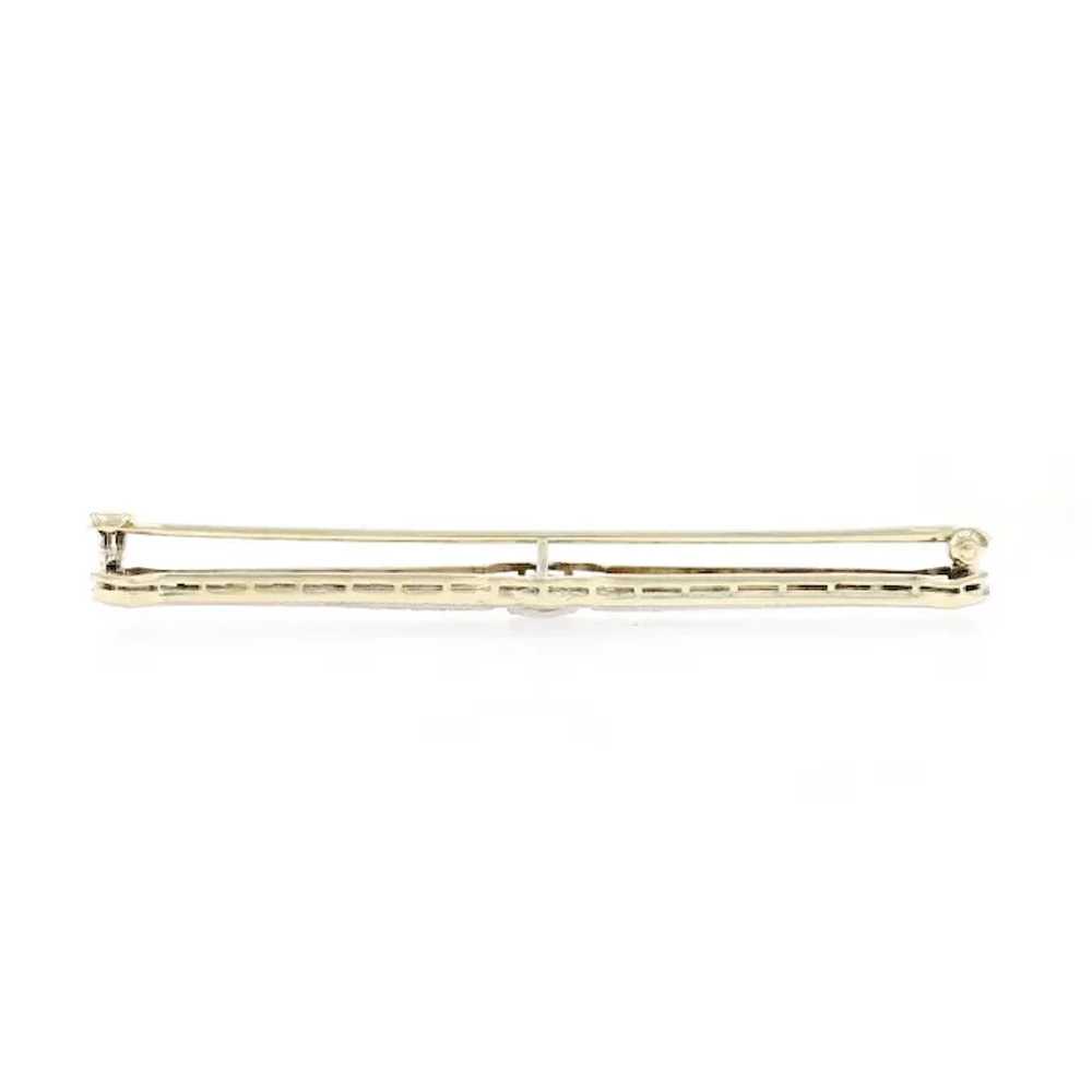 White Gold Sapphire Art Deco Bar Brooch - 14k Sq … - image 2