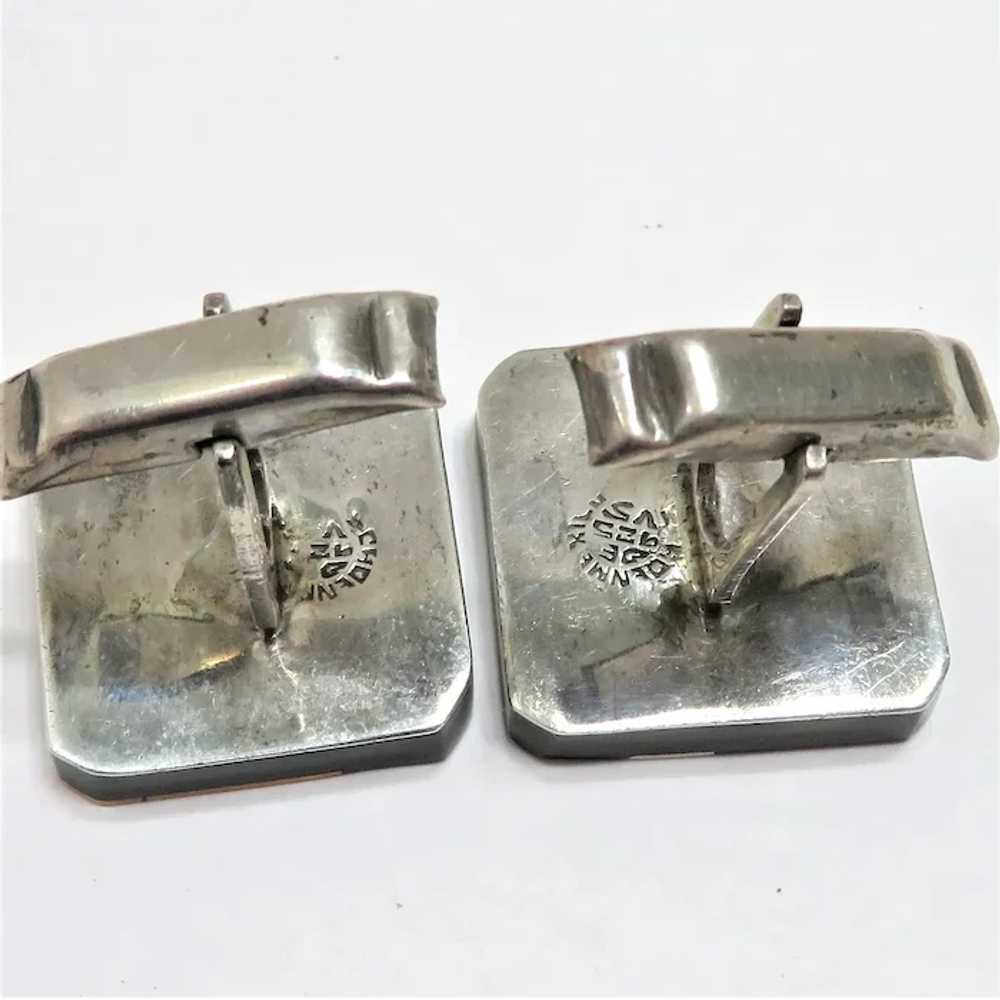 Art Deco/Mid Century Mixed Metals Cufflinks, Taxc… - image 7