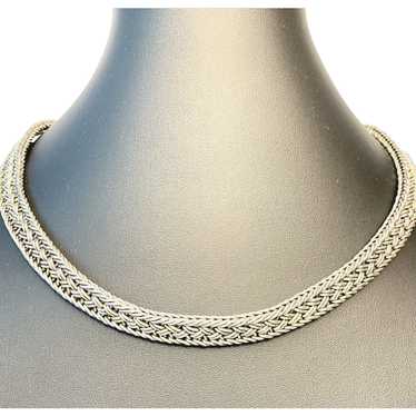 Heavy Woven Sterling Silver Necklace