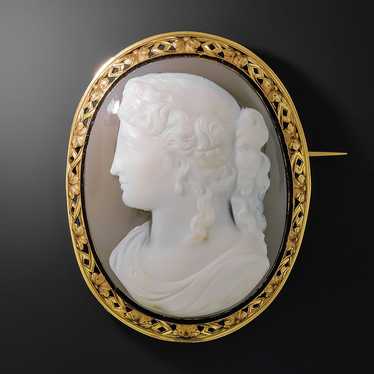 Victorian Hardstone Cameo Brooch